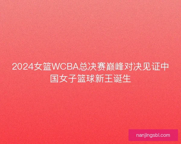 2024女篮WCBA总决赛巅峰对决见证中国女子篮球新王诞生